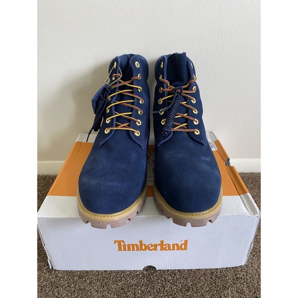 Timberland Premium Mid Lace TB0A6CC6EW9 Mens US 12M Navy Suede